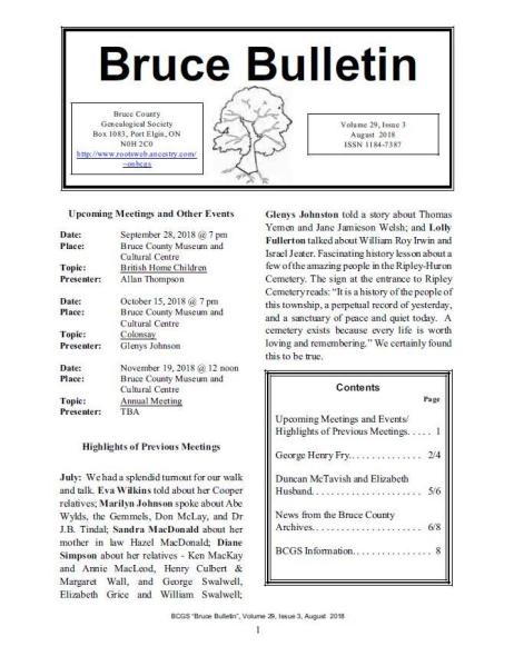 Bruce Bulletin newsletter